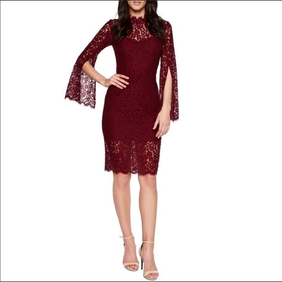 Bardot Sienna Lace Bell Sleeve Sheath Dress Size 4 - Picture 1 of 10